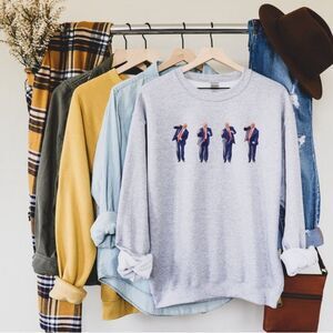 Port & company Donald Trump Dance Sweatshirt‎ unisex  in heather grey Medium NWT